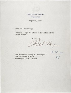 Letter of Resignation of Richard M. Nixon, 1974